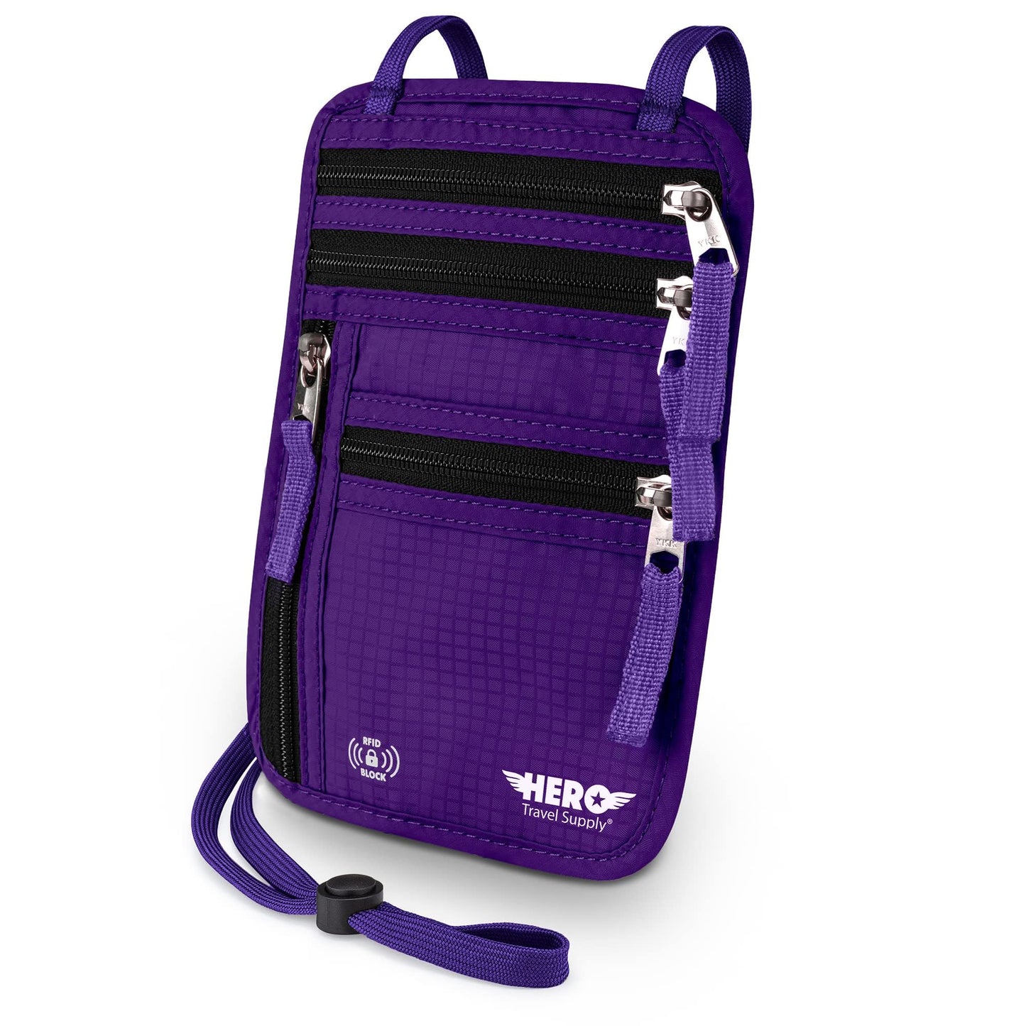 RFID Travel Neck Wallet with Concealed Passport Holder