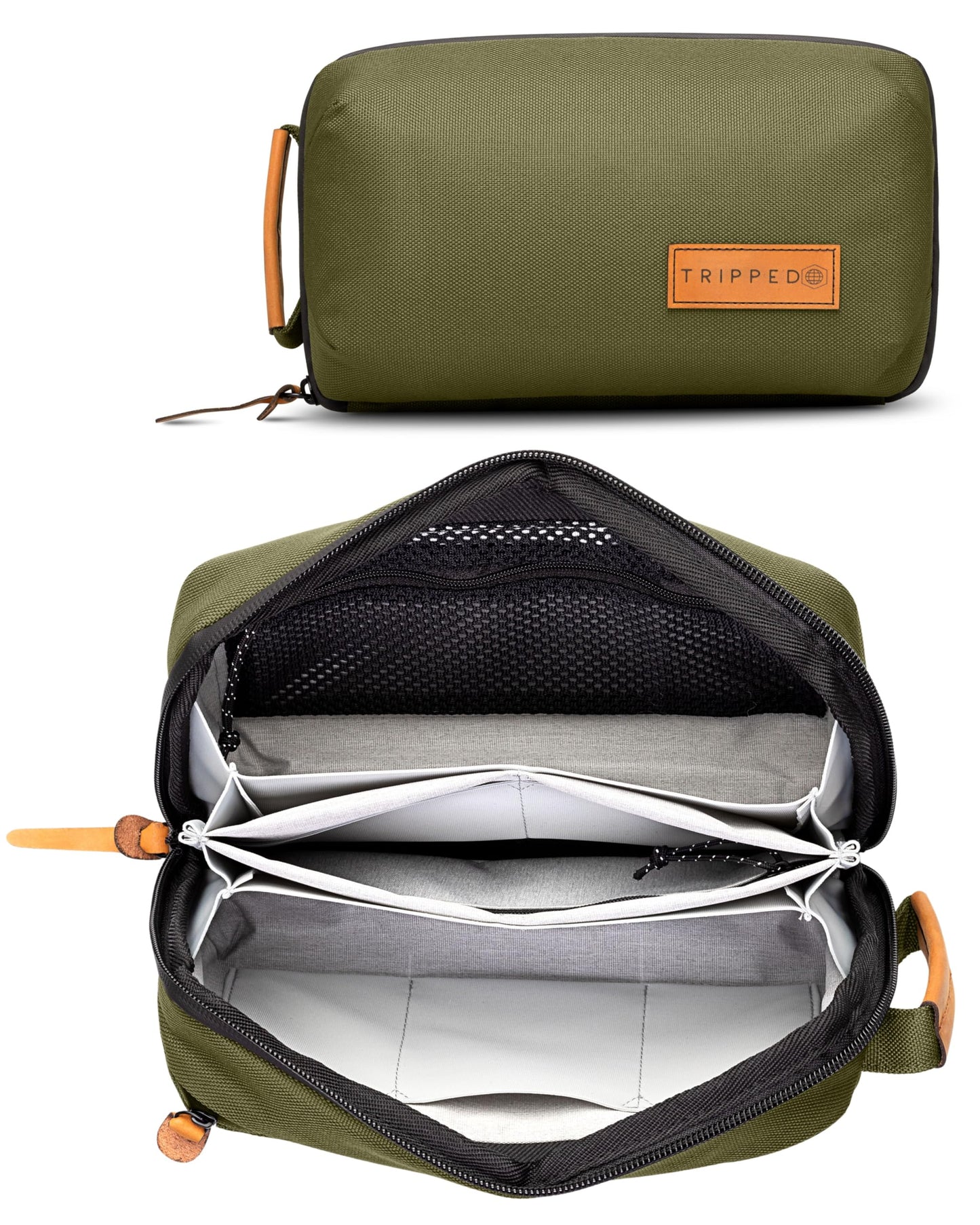 Tech Organizer Pouch with Leather Accents