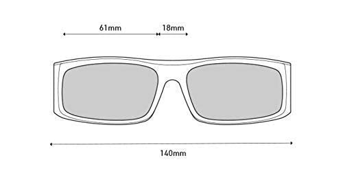 Rectangular Wrap Sunglasses with Contrast Lenses