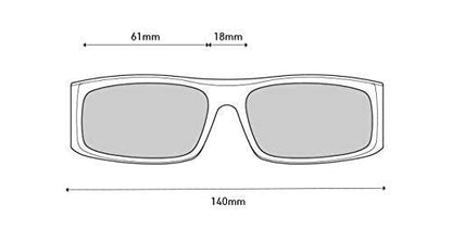 Rectangular Wrap Sunglasses with Contrast Lenses