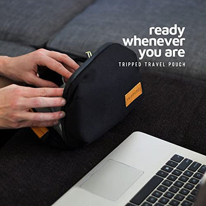 Tech Organizer Pouch with Leather Accents