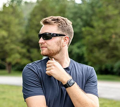 Rectangular Wrap Sunglasses with Contrast Lenses