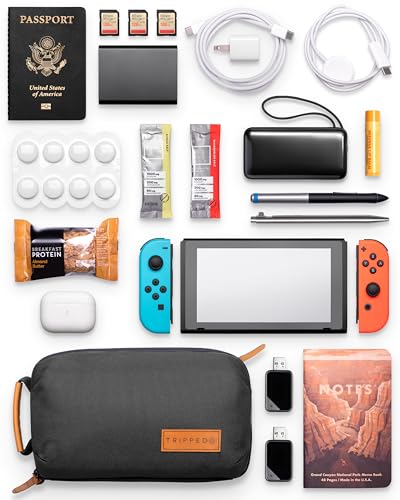 Tech Organizer Pouch with Leather Accents