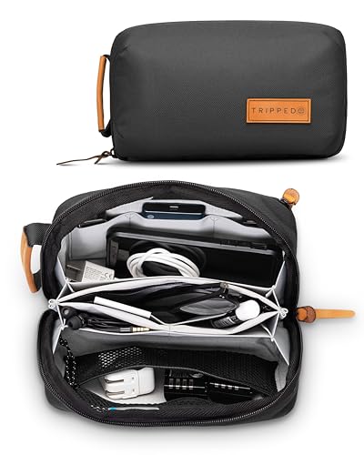 Tech Organizer Pouch with Leather Accents