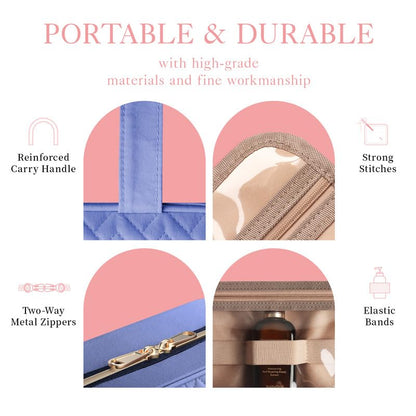 Hanging Travel Toiletry Bag with Spacious Organizer