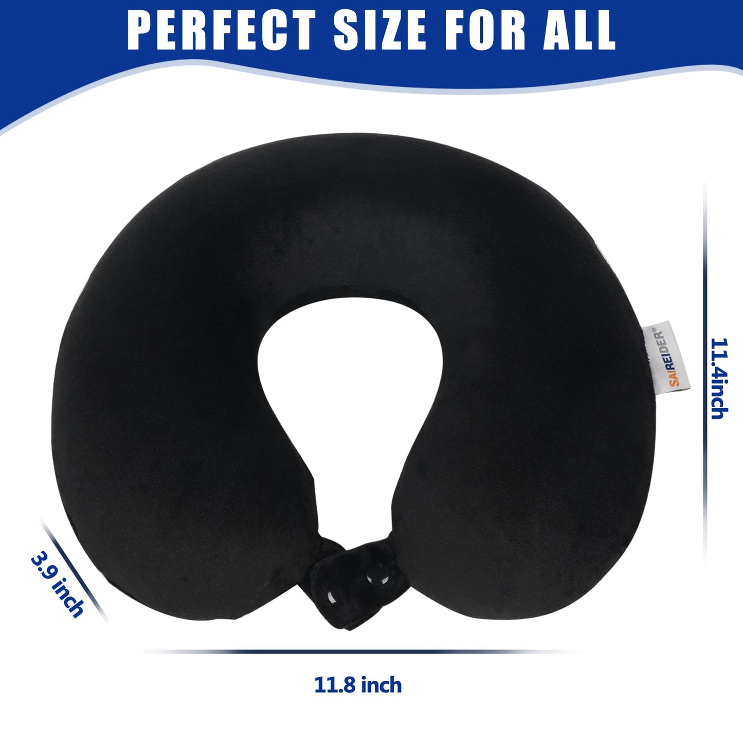 Memory Foam Travel Neck Pillow with Adjustable Support