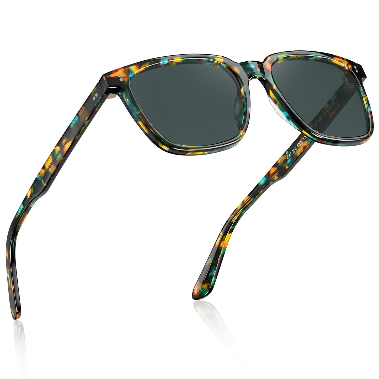 Men's Polarized Square Sunglasses with Acetate Frame