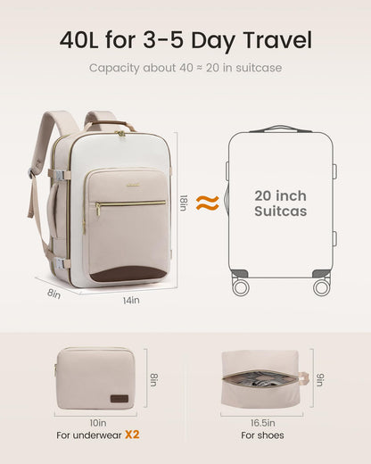 Carry-On Travel Backpack with Personal Item Design