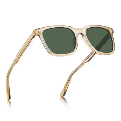 Men's Polarized Square Sunglasses with Acetate Frame