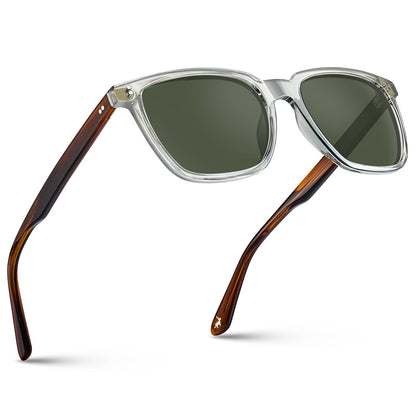 Men's Polarized Square Sunglasses with Acetate Frame