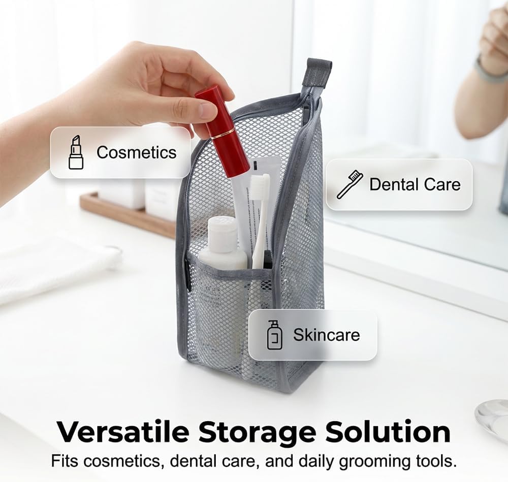 Lightweight Travel Toiletry Bag with Standing Design