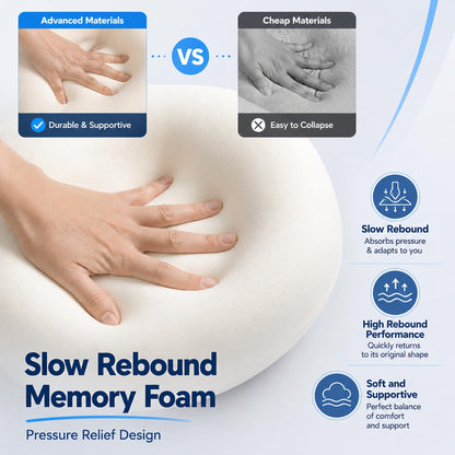 Memory Foam Travel Pillow with Ergonomic Neck Support