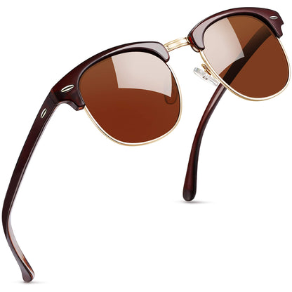 Browline Sunglasses with Vintage Half Frame Design