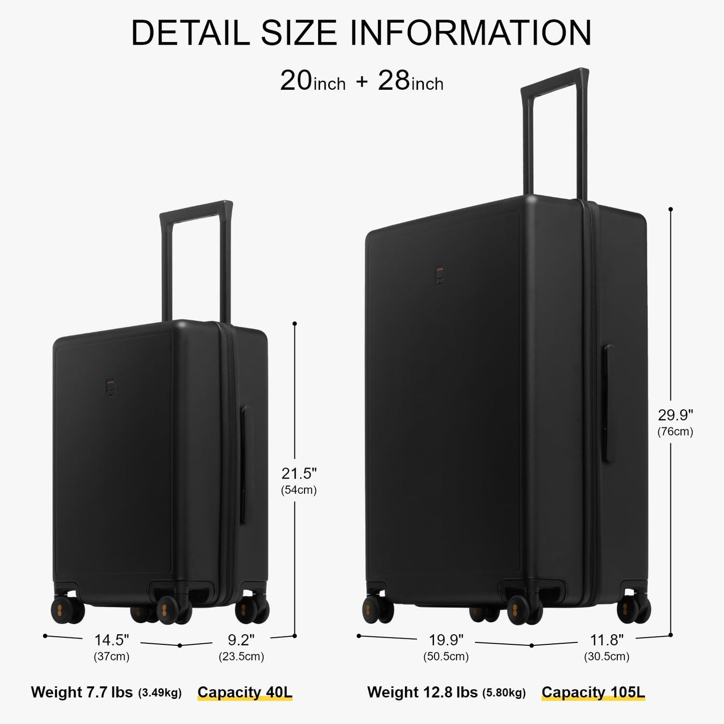 Hardside Spinner Luggage with Luminous Shell Design