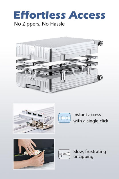 Zipperless Hardshell Suitcase with Aluminum Frame