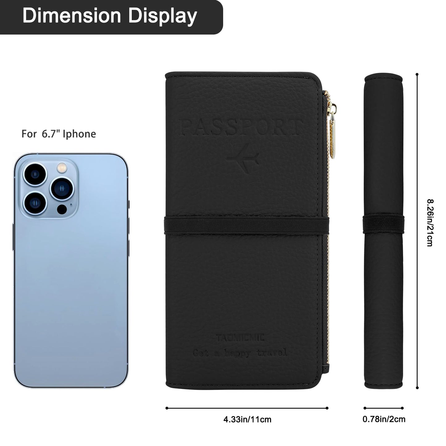 Leather RFID Passport Wallet with Travel Organizer