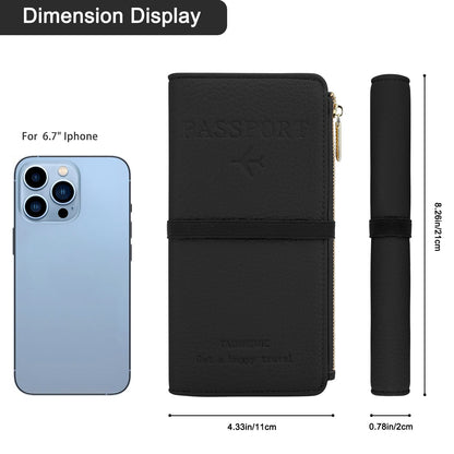 Leather RFID Passport Wallet with Travel Organizer