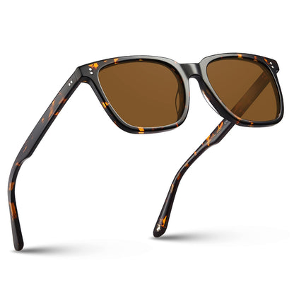 Men's Polarized Square Sunglasses with Acetate Frame