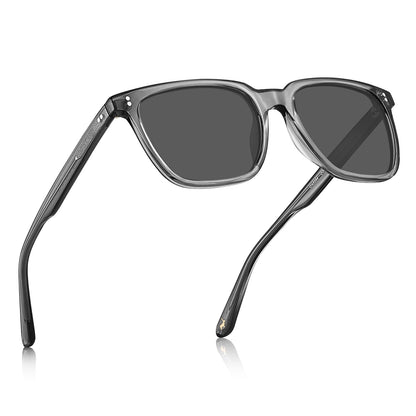 Men's Polarized Square Sunglasses with Acetate Frame