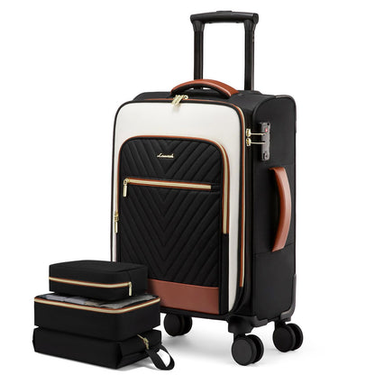 Softside Carry-On Luggage with TSA Lock and Wheels