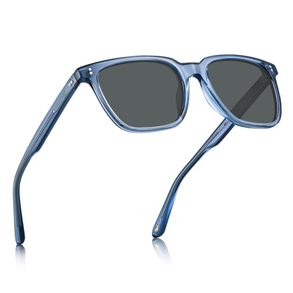 Men's Polarized Square Sunglasses with Acetate Frame