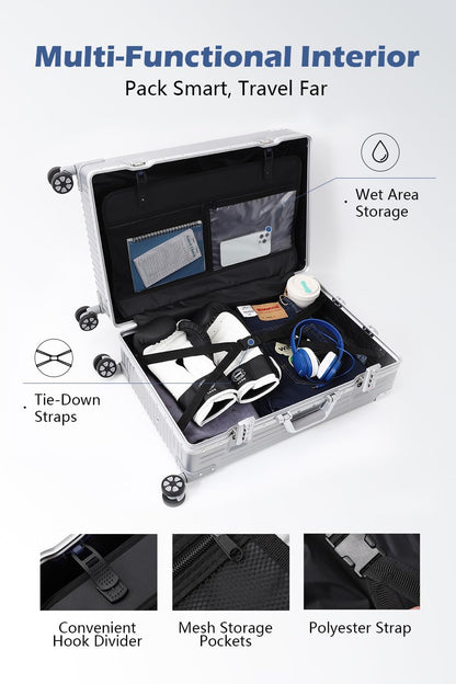 Zipperless Hardshell Suitcase with Aluminum Frame