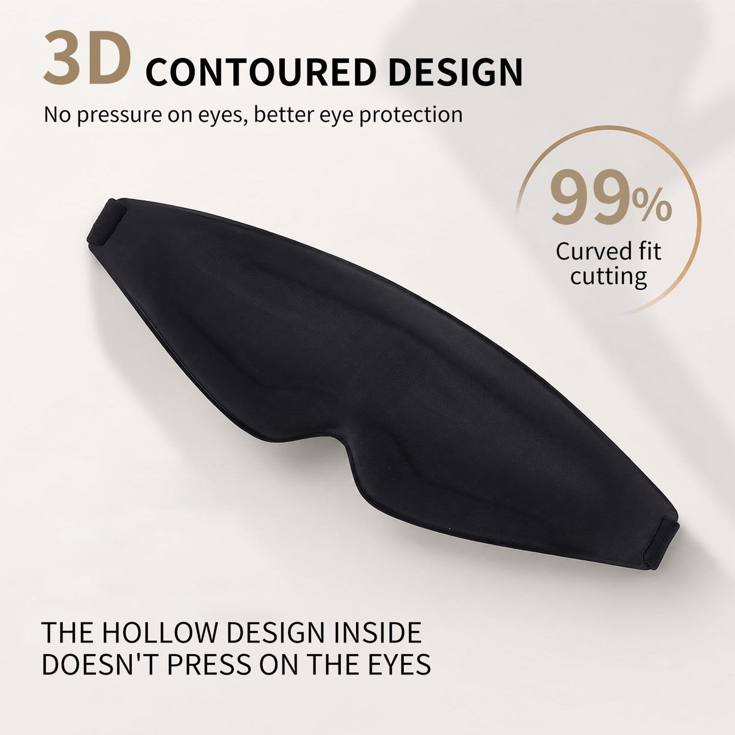 3D Contoured Sleep Mask with Memory Foam