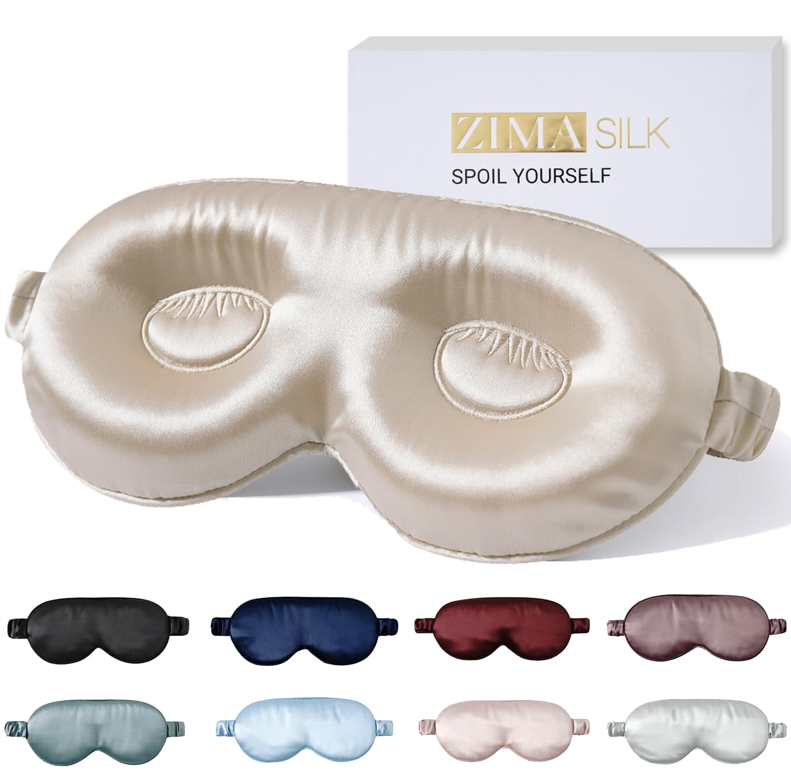Mulberry Silk Sleep Mask with 3D Contoured Cups·