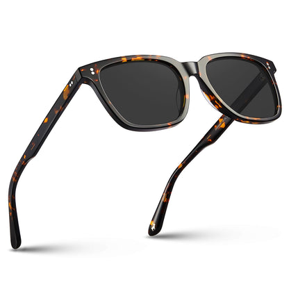 Men's Polarized Square Sunglasses with Acetate Frame