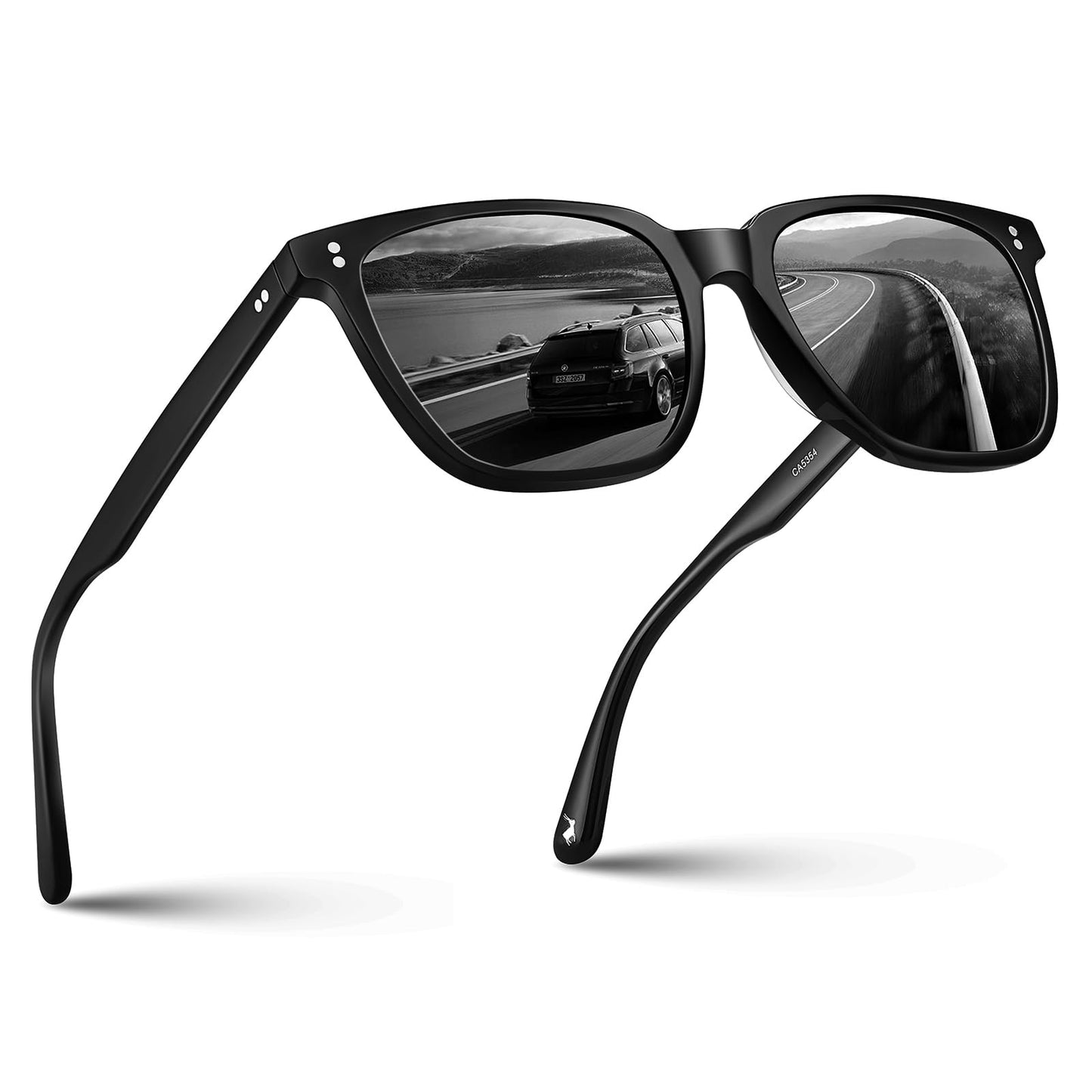 Men's Polarized Square Sunglasses with Acetate Frame