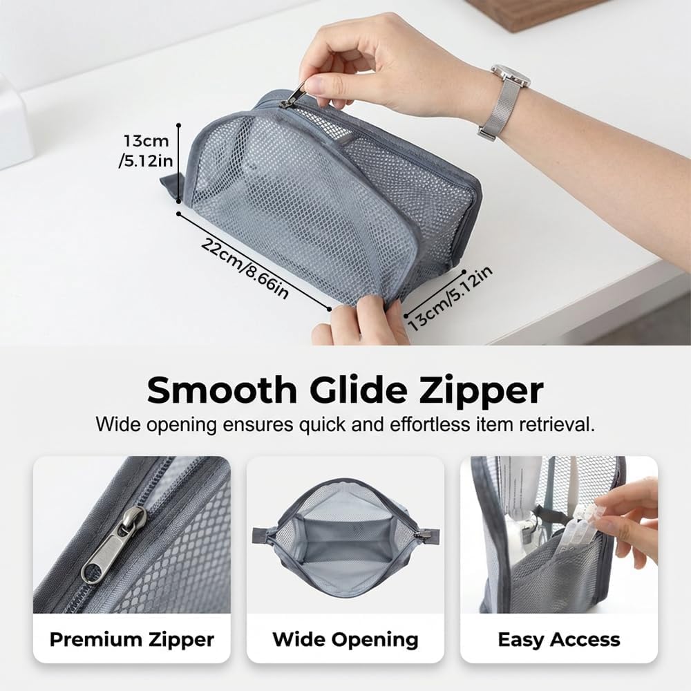 Lightweight Travel Toiletry Bag with Standing Design