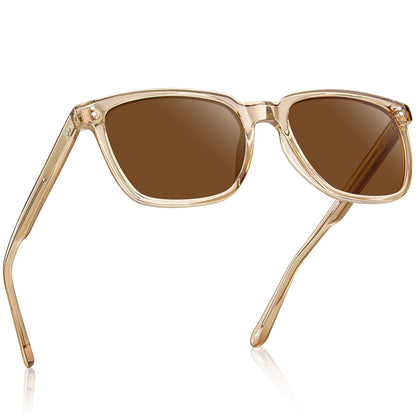 Men's Polarized Square Sunglasses with Acetate Frame