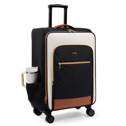 Softside Carry-On Luggage with TSA Lock and Wheels