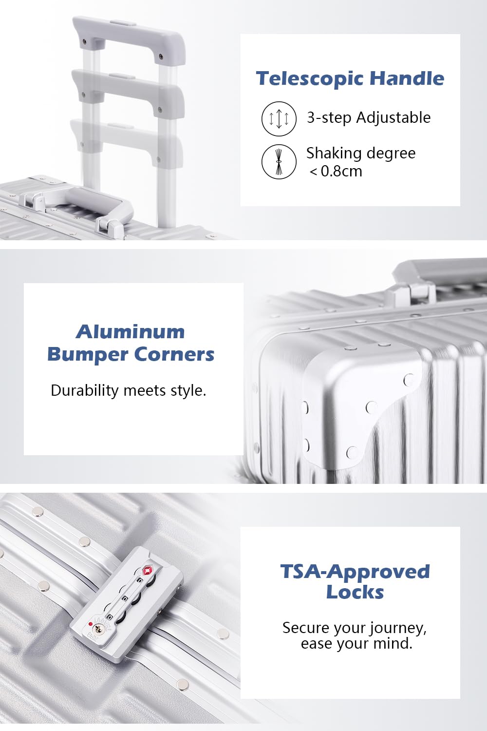 Zipperless Hardshell Suitcase with Aluminum Frame