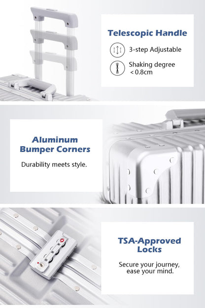 Zipperless Hardshell Suitcase with Aluminum Frame