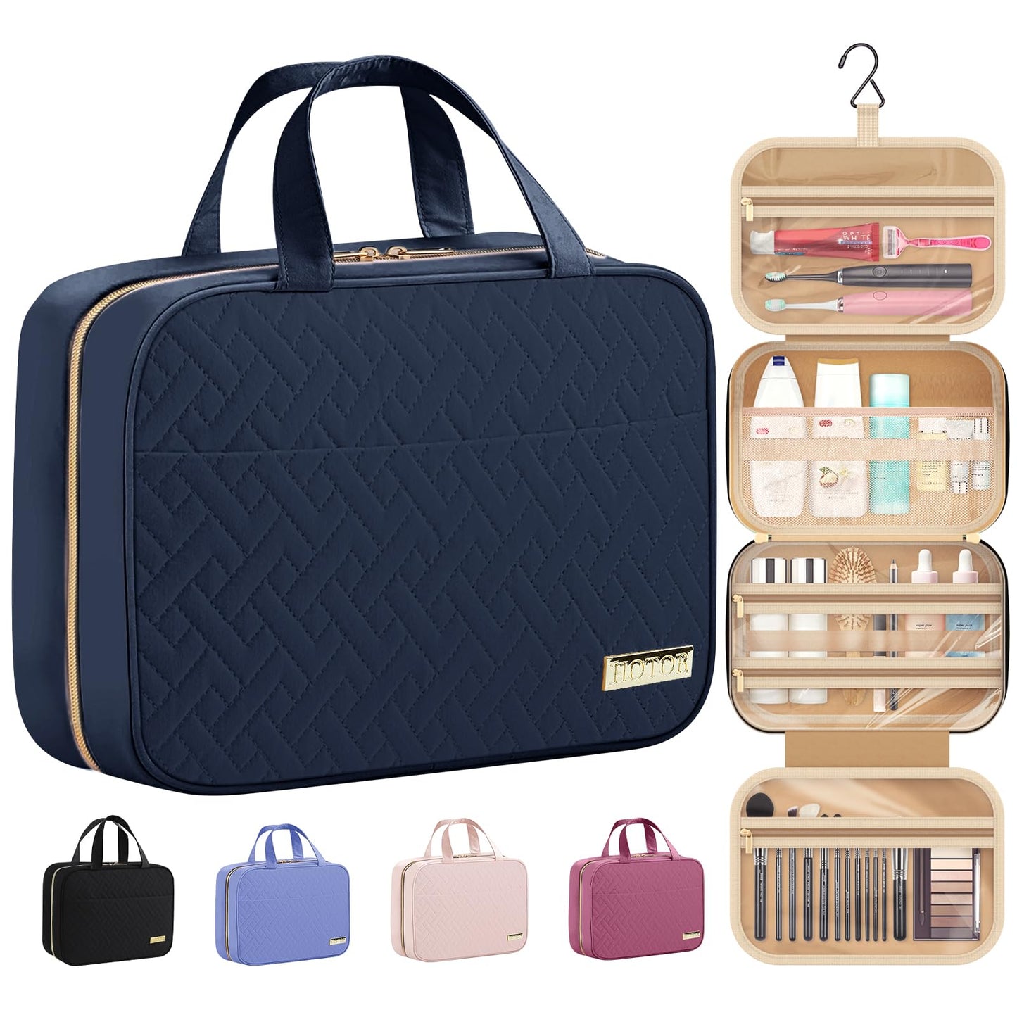 Hanging Travel Toiletry Bag with Spacious Organizer