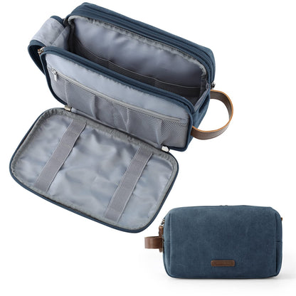 Men's Canvas Toiletry Bag with Water-Resistant Design