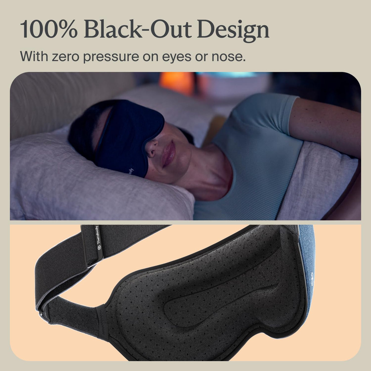 Blackout Sleep Mask with Gentle Massage Vibration