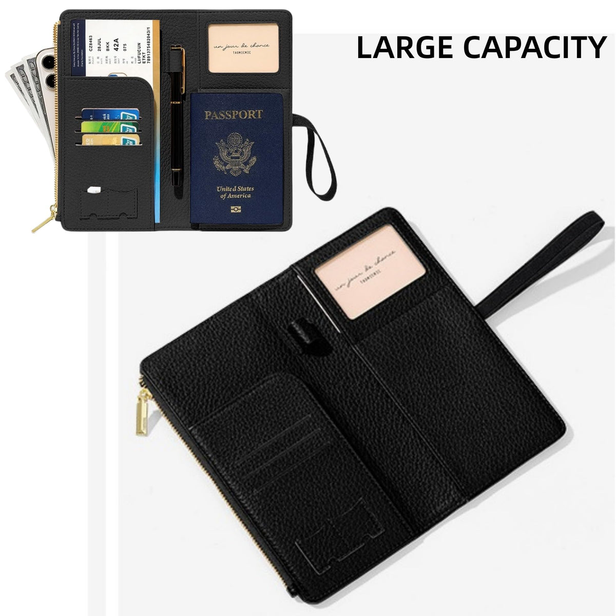 Leather RFID Passport Wallet with Travel Organizer
