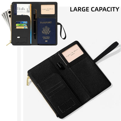 Leather RFID Passport Wallet with Travel Organizer