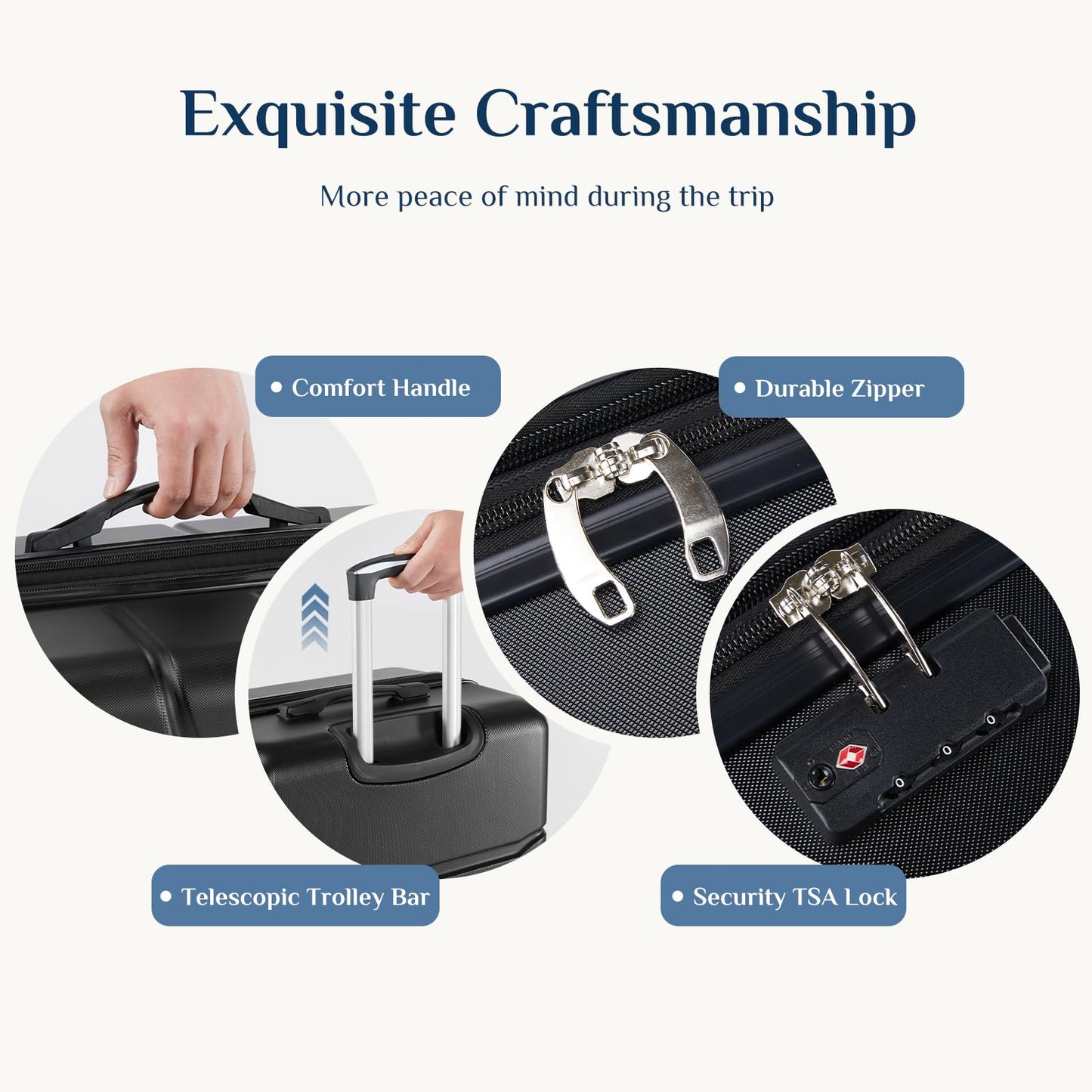 Hardside Luggage Set with Spinner Wheels and TSA Lock