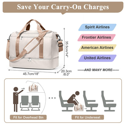 Large Weekender Bag with Shoe Compartment