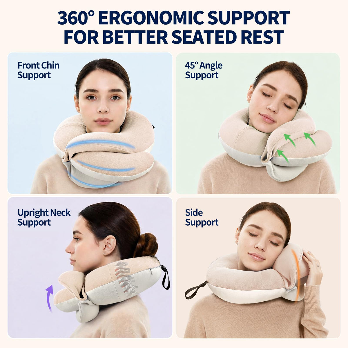 Kids Travel Neck Pillow with Chin Support