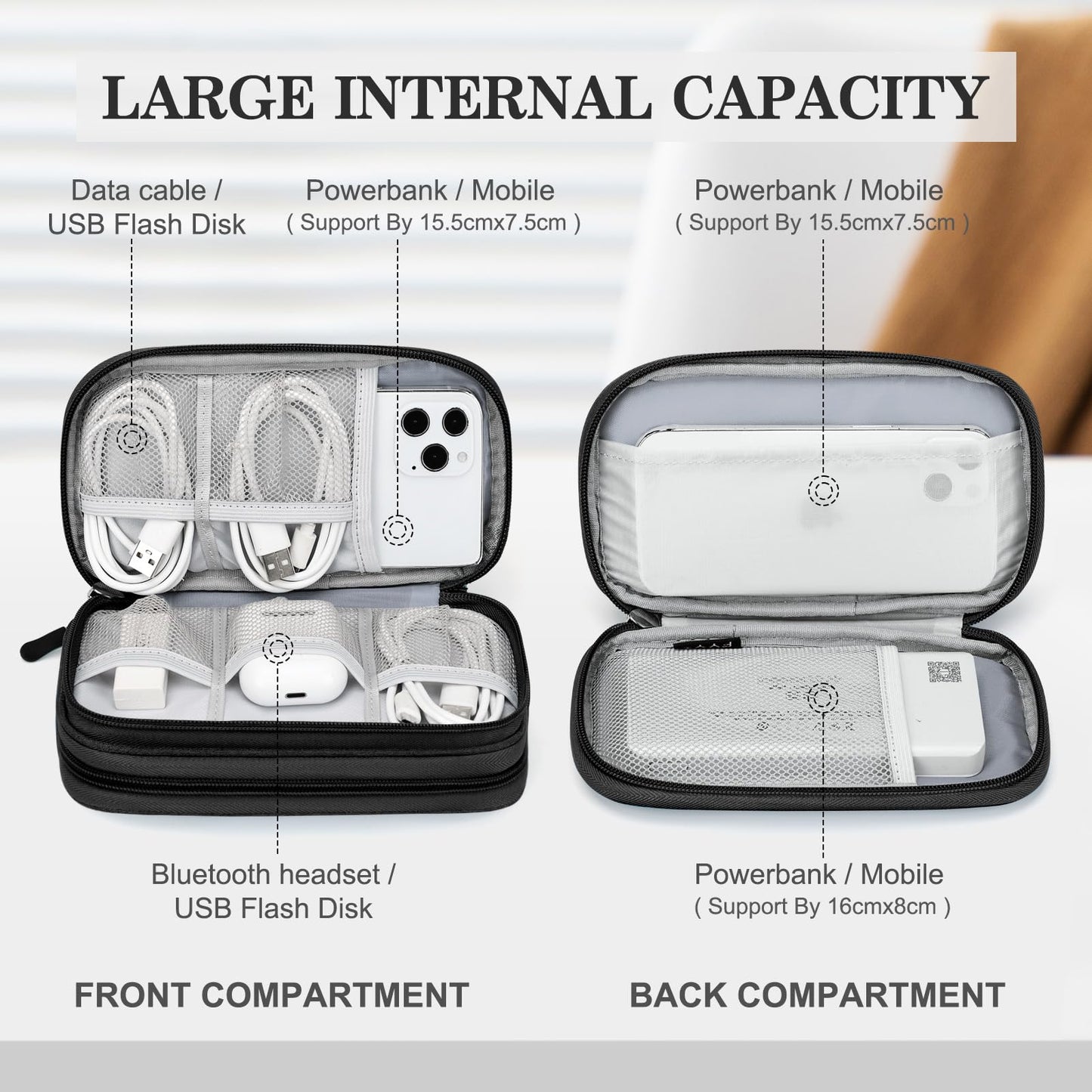 Travel Tech Organizer Pouch for Cables and Accessories