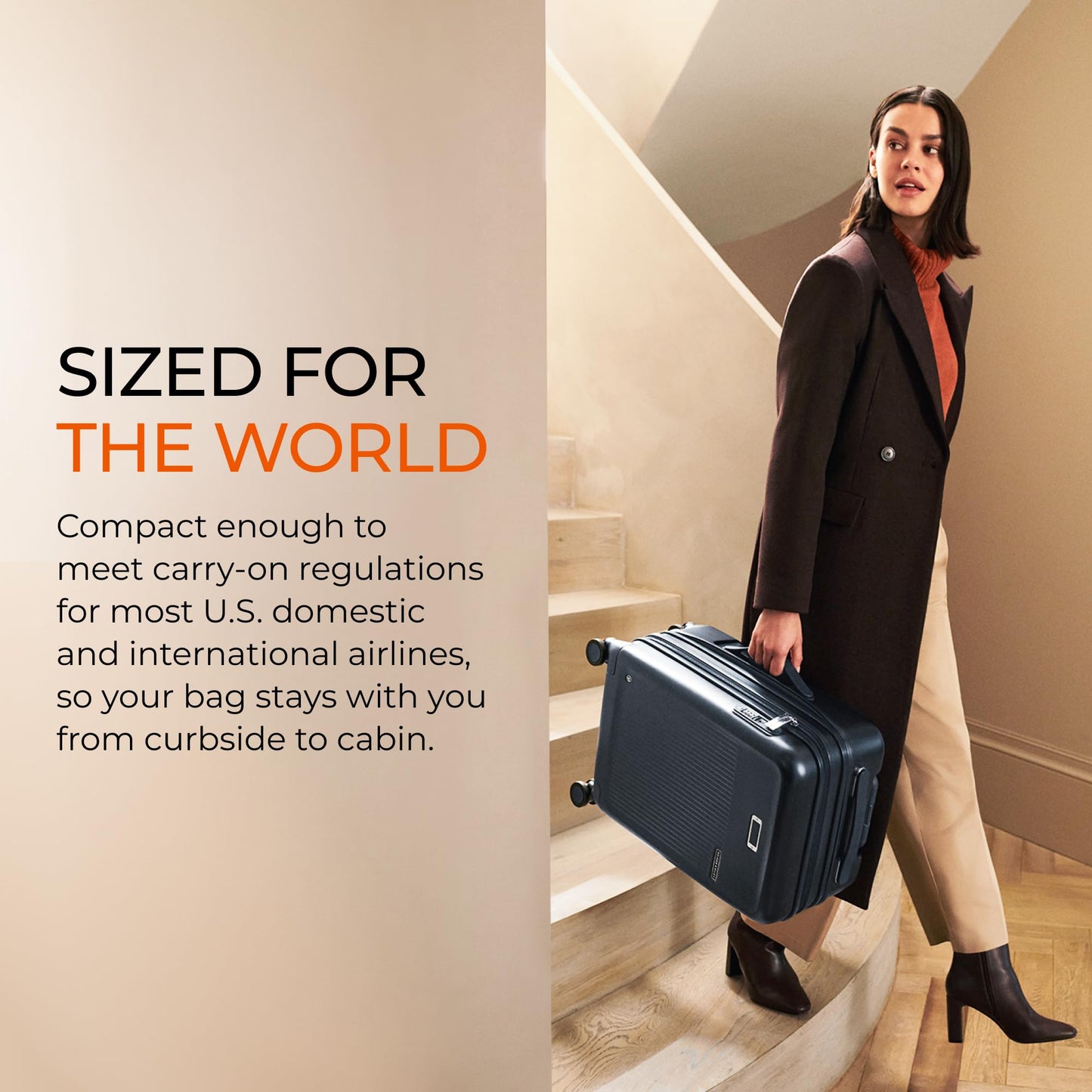 Expandable Carry-On Luggage with 360 Spinner Wheels