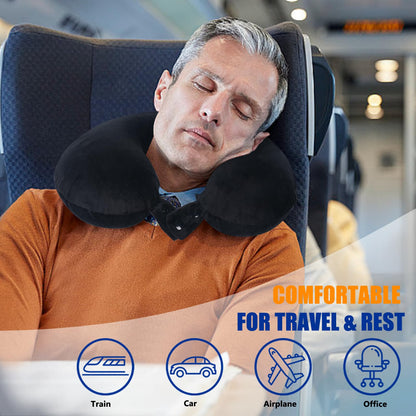Memory Foam Travel Neck Pillow with Adjustable Support
