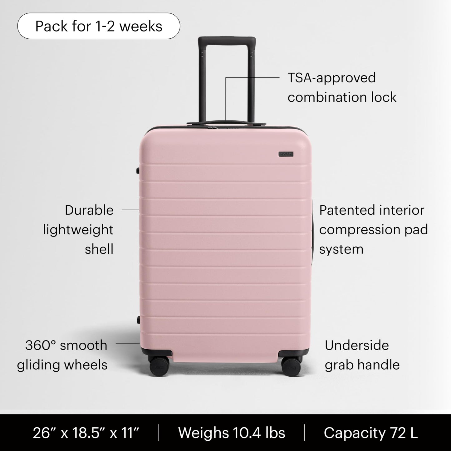 Lightweight Checked Luggage with Spinner Wheels