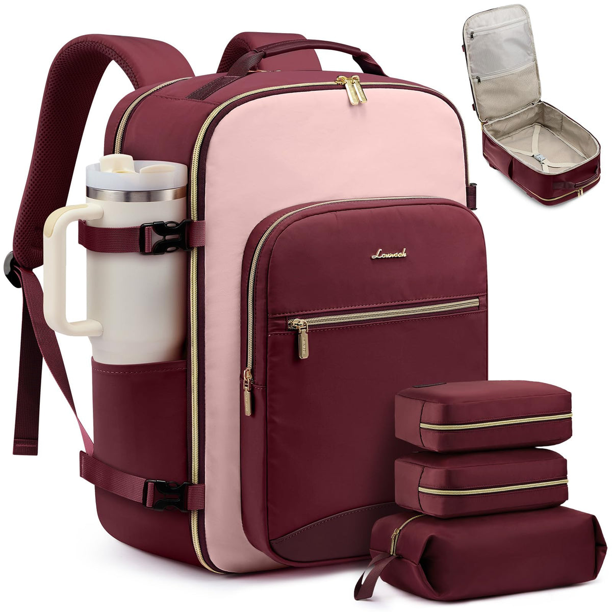 Carry-On Travel Backpack with Personal Item Design