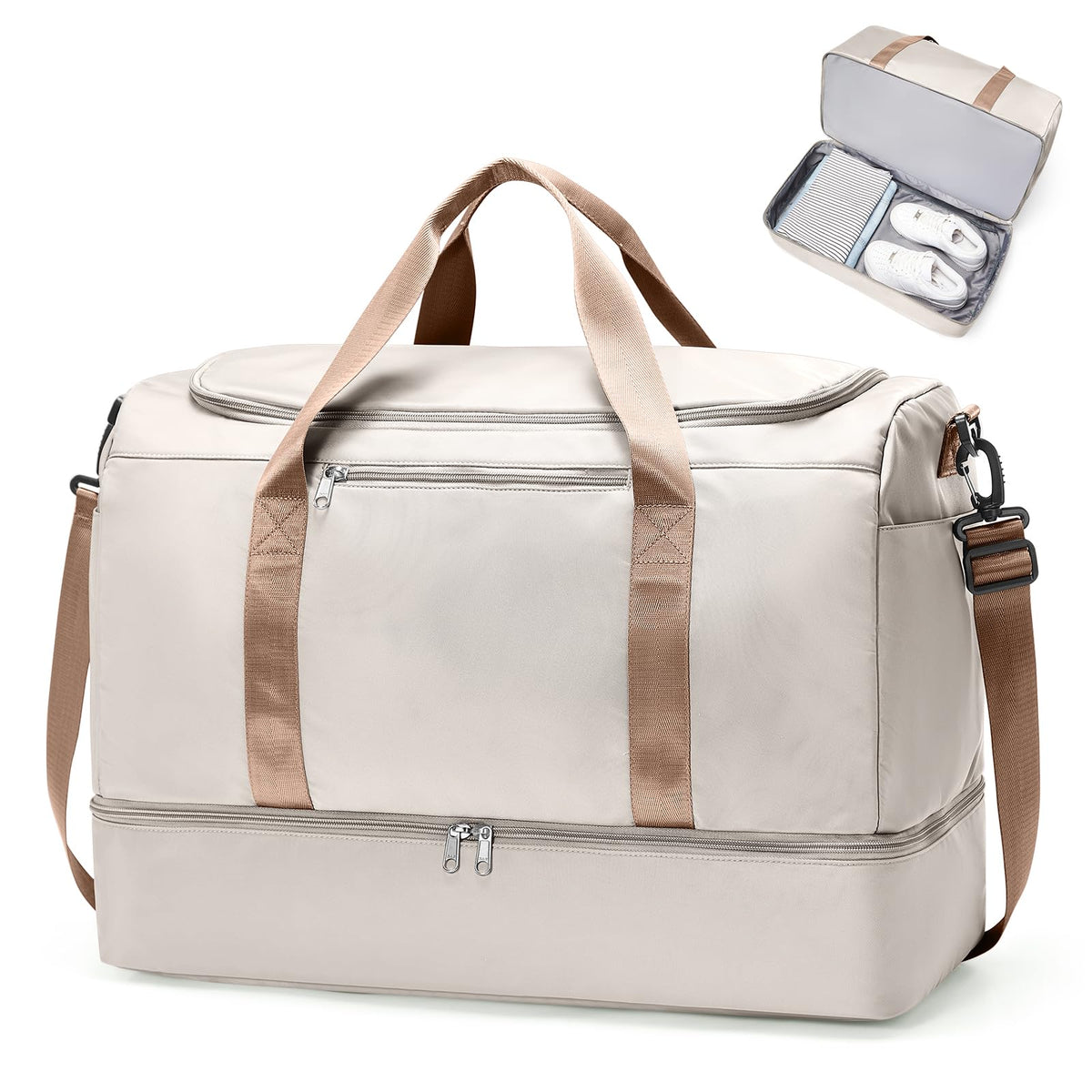 Large Weekender Bag with Shoe Compartment