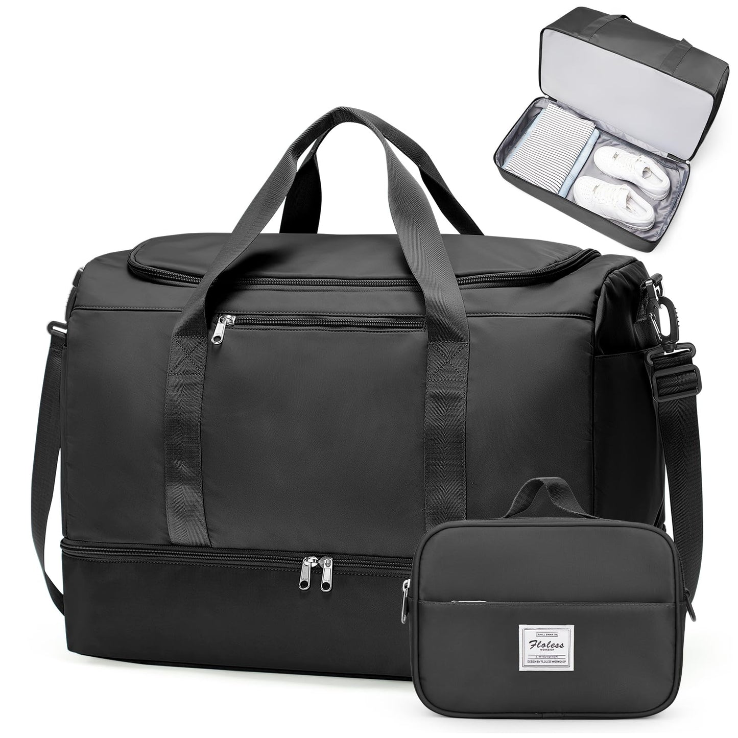 Large Weekender Bag with Shoe Compartment